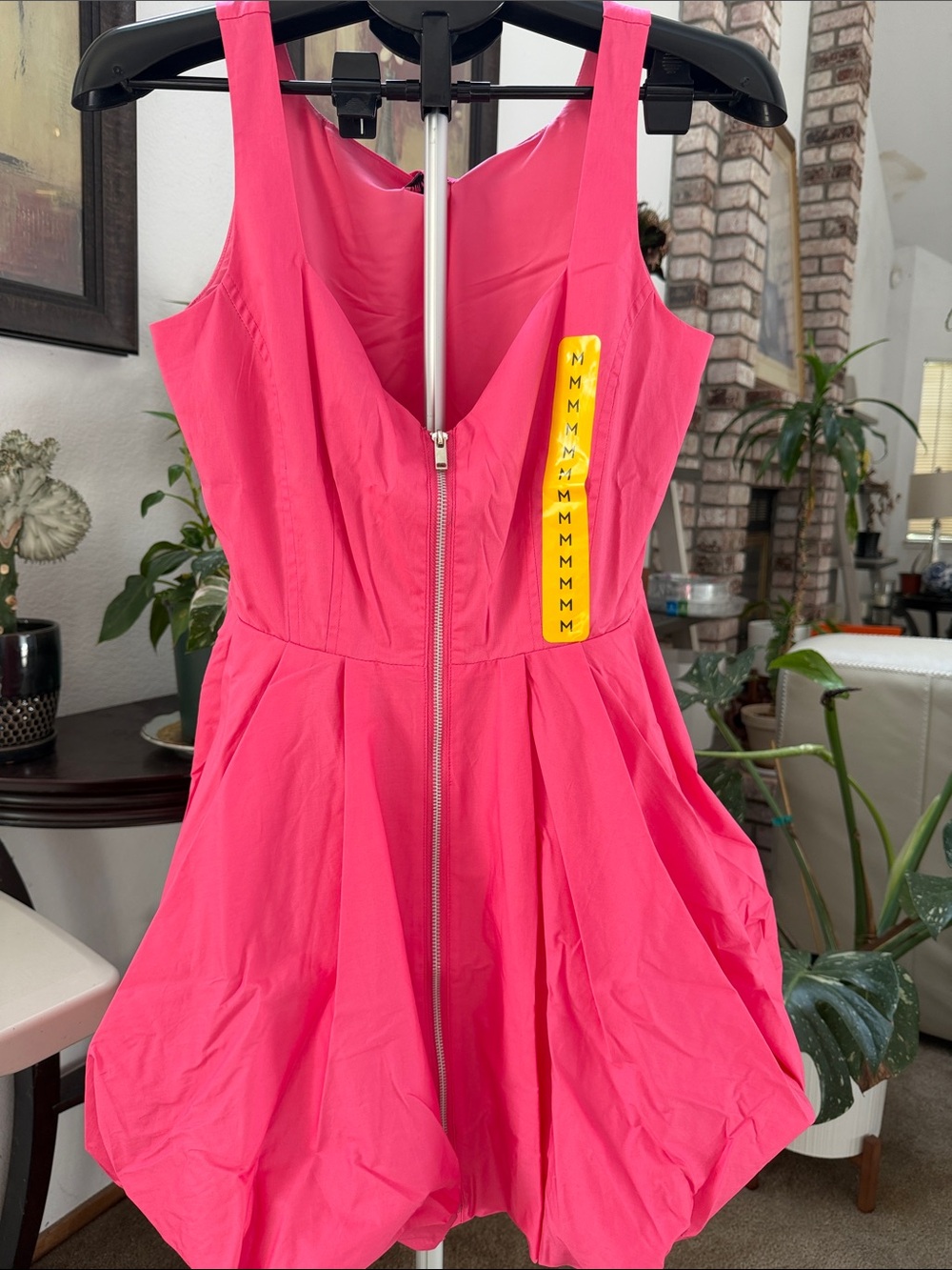Betsey Johnson Hot Pink Zip-Front Mini Dress